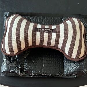 Henri Bendel Brown and White Striped Dog Toy